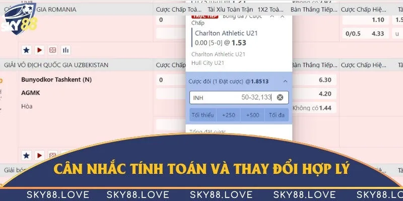 Tham gia kèo 0.5/1 cần tính toán thay đổi theo thị trường