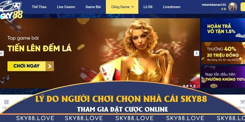 Lý do người chơi chọn nhà cái Sky88 tham gia đặt cược online