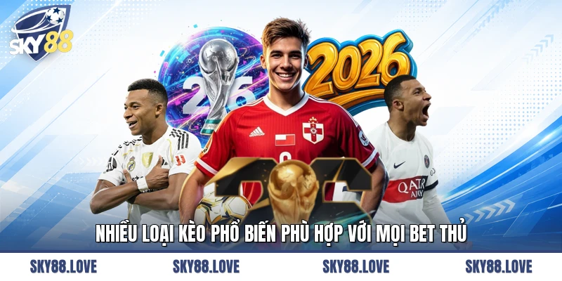 Nhiều loại kèo phổ biến phù hợp với mọi bet thủ